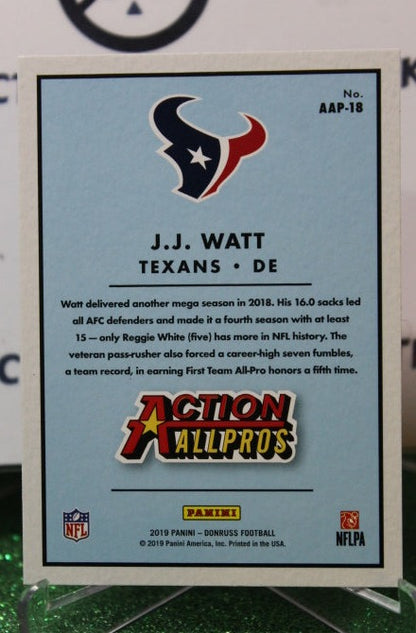 2019 PANINI DONRUSS J.J. WATT # AAP-18 ACTION ALLPROS NFL HOUSTON TEXANS GRIDIRON  CARD