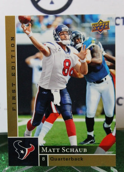 2009 UPPER DECK MATT SCHAUB # 58 GOLD NFL HOUSTON TEXANS GRIDIRON  CARD