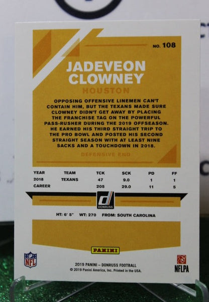 2019 PANINI DONRUSS JADEVEON CLOWNEY # 108 NFL HOUSTON TEXANS GRIDIRON  CARD