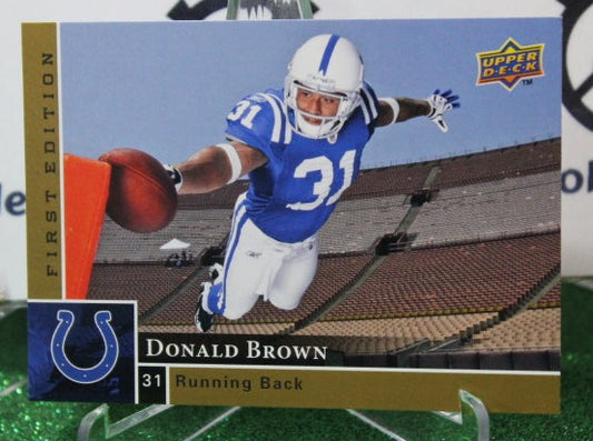 2009 UPPER DECK DONALD BROWN # 200 GOLD NFL INDIANAPOLIS COLTS GRIDIRON  CARD