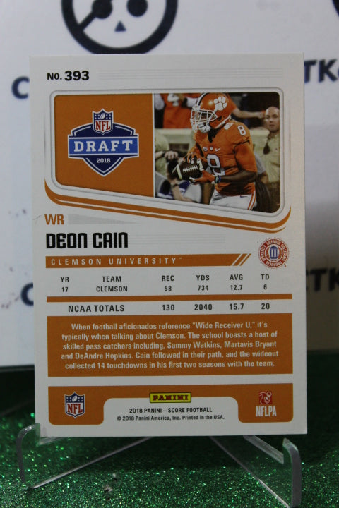 2018 PANINI SCORE DEON CAIN # 393 ROOKIE NFL INDIANAPOLIS COLTS GRIDIRON  CARD