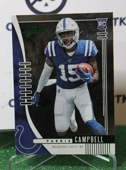 2019 PANINI ABSOLUTE PARRIS CAMPBELL # 134 ROOKIE GREEN NFL INDIANAPOLIS COLTS GRIDIRON  CARD