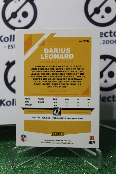 2019 PANINI DONRUSS DARIUS LEONARD # 115 NFL INDIANAPOLIS COLTS GRIDIRON  CARD