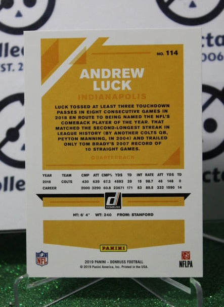 2019 PANINI DONRUSS ANDREW LUCK # 114 NFL INDIANAPOLIS COLTS GRIDIRON  CARD