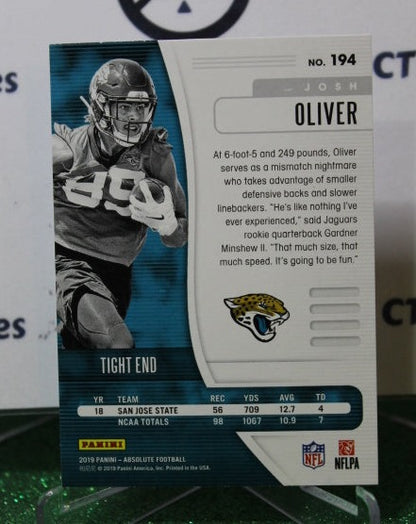 2019 PANINI ABSOLUTE JOSH OLIVER # 194 ROOKIE NFL JACKSONVILLE JAGUARS GRIDIRON  CARD