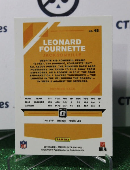 2019 PANINI DONRUSS OPTIC LEONARD FOURNETTE # 48  NFL JACKSONVILLE JAGUARS GRIDIRON  CARD