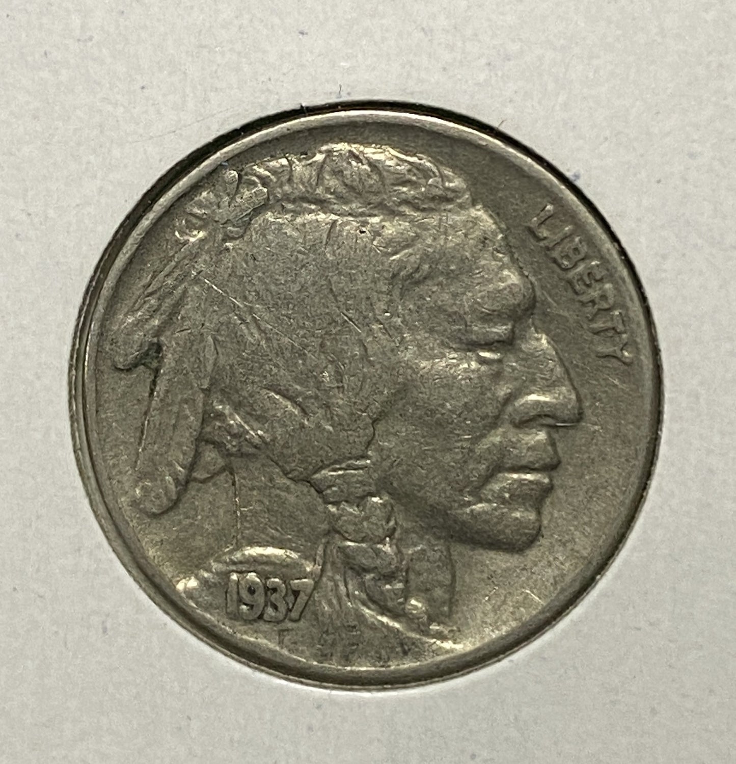 UNITED STATES BUFFALO NICKEL 1937 VG / VG+ 5 CENT COIN