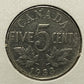 CANADIAN 1933  NICKEL 5 CENTS COIN KING GEORGE V (VG / VG+)