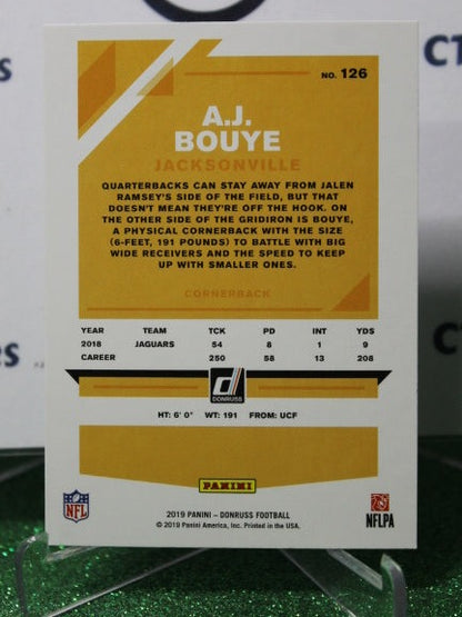 2019 PANINI DONRUSS A.J. BOUYE # 126 NFL JACKSONVILLE JAGUARS GRIDIRON  CARD