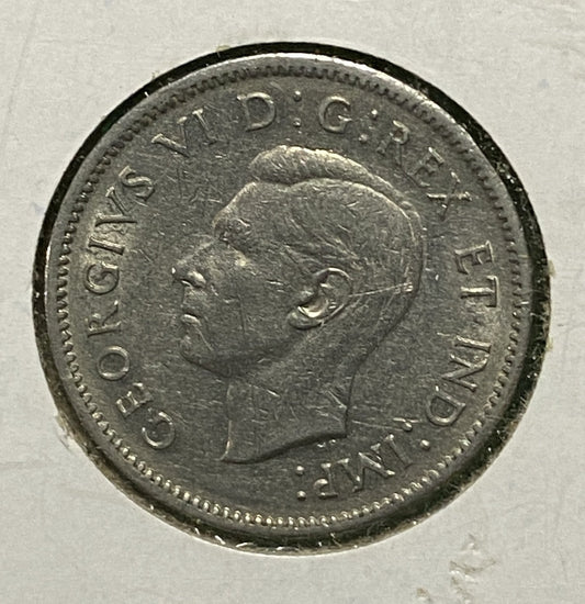 CANADIAN 1942 NICKEL 5 CENTS COIN KING GEORGE VI (F / VF)