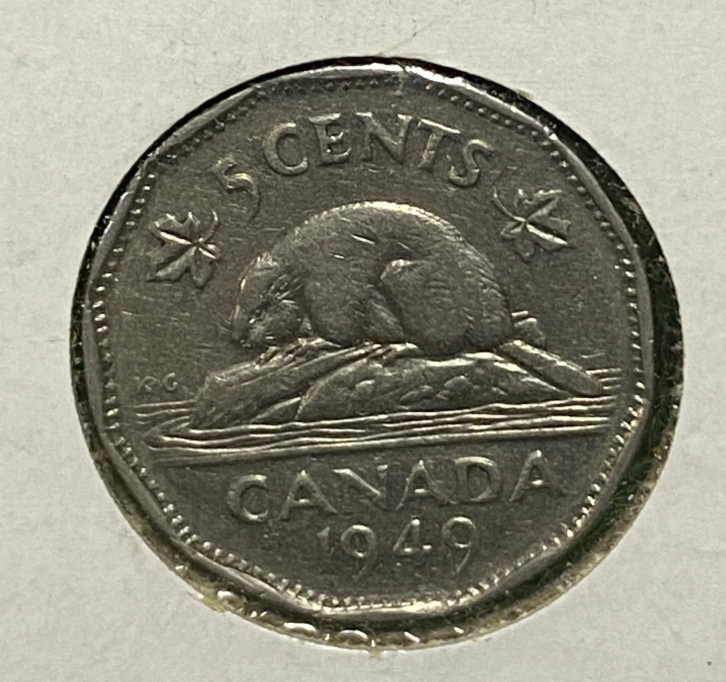 CANADIAN 1949 NICKEL 5 CENTS COIN GEORGE VI (VG/F)