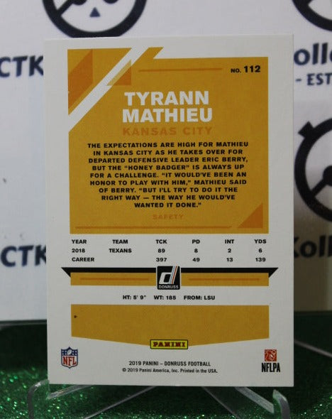 2019 PANINI DONRUSS TYRANN MATHIEU # 112 NFL KANSAS CITY CHIEFS GRIDIRON  CARD