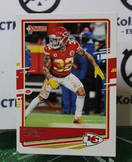 2020 PANINI DONRUSS TYRANN MATHIEU # 4 NFL KANSAS CITY CHIEFS GRIDIRON  CARD