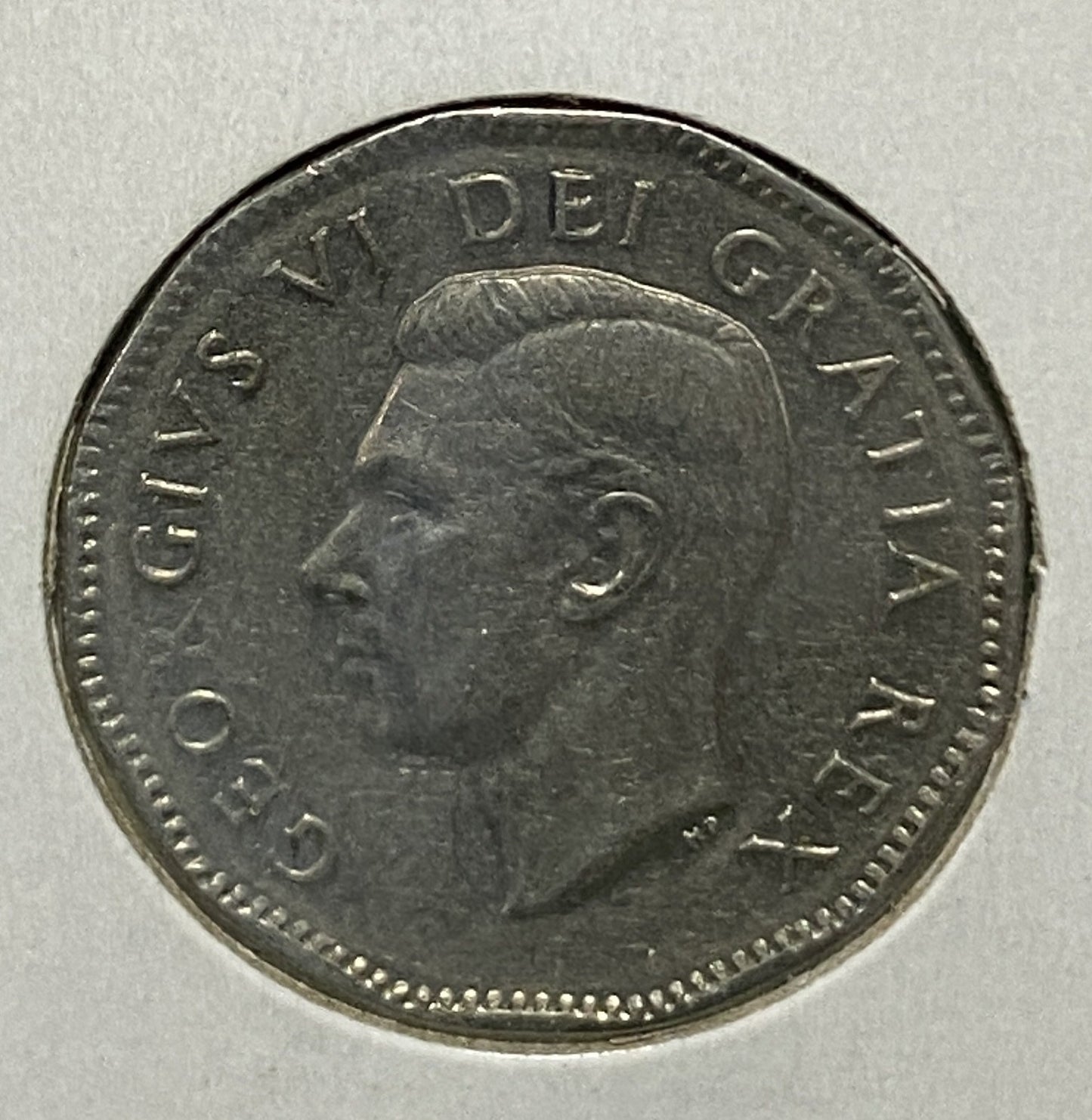 CANADIAN 1951 COMMEMORATIVE NICKEL 5 CENTS COIN GEORGE VI (F+/VF)