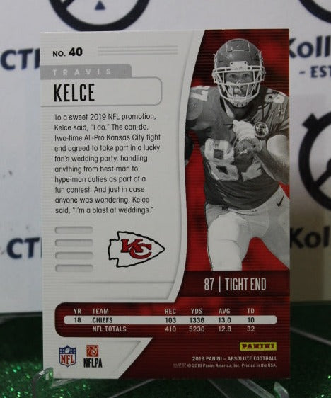 2019 PANINI ABSOLUTE TRAVIS KELCE # 40 NFL KANSAS CITY CHIEFS GRIDIRON  CARD