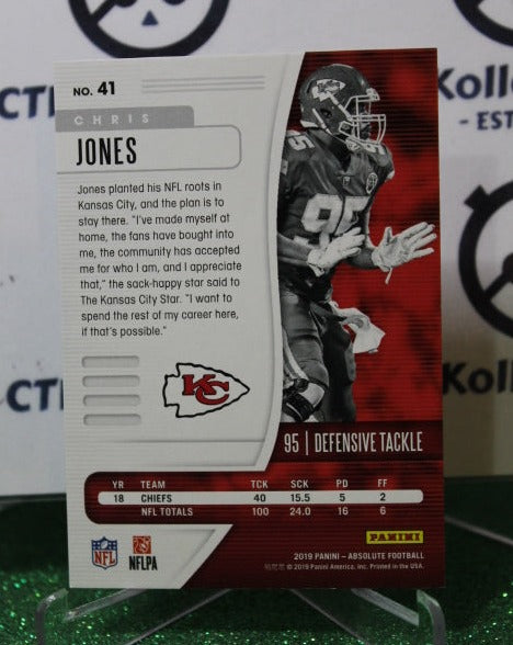 2019 PANINI ABSOLUTE CHRIS JONES # 41 NFL KANSAS CITY CHIEFS GRIDIRON  CARD