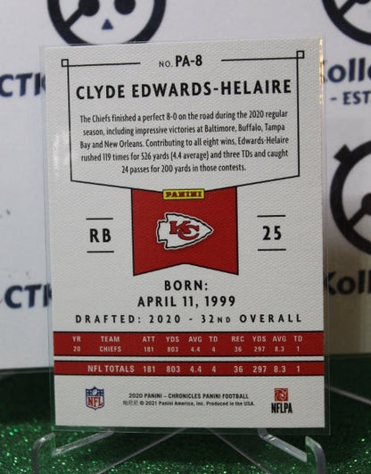 2020 PANINI CHRONICLES  CLYDE EDWARDS-HELAIRE # PA-8  ROOKIE  NFL KANSAS CITY CHIEFS GRIDIRON  CARD