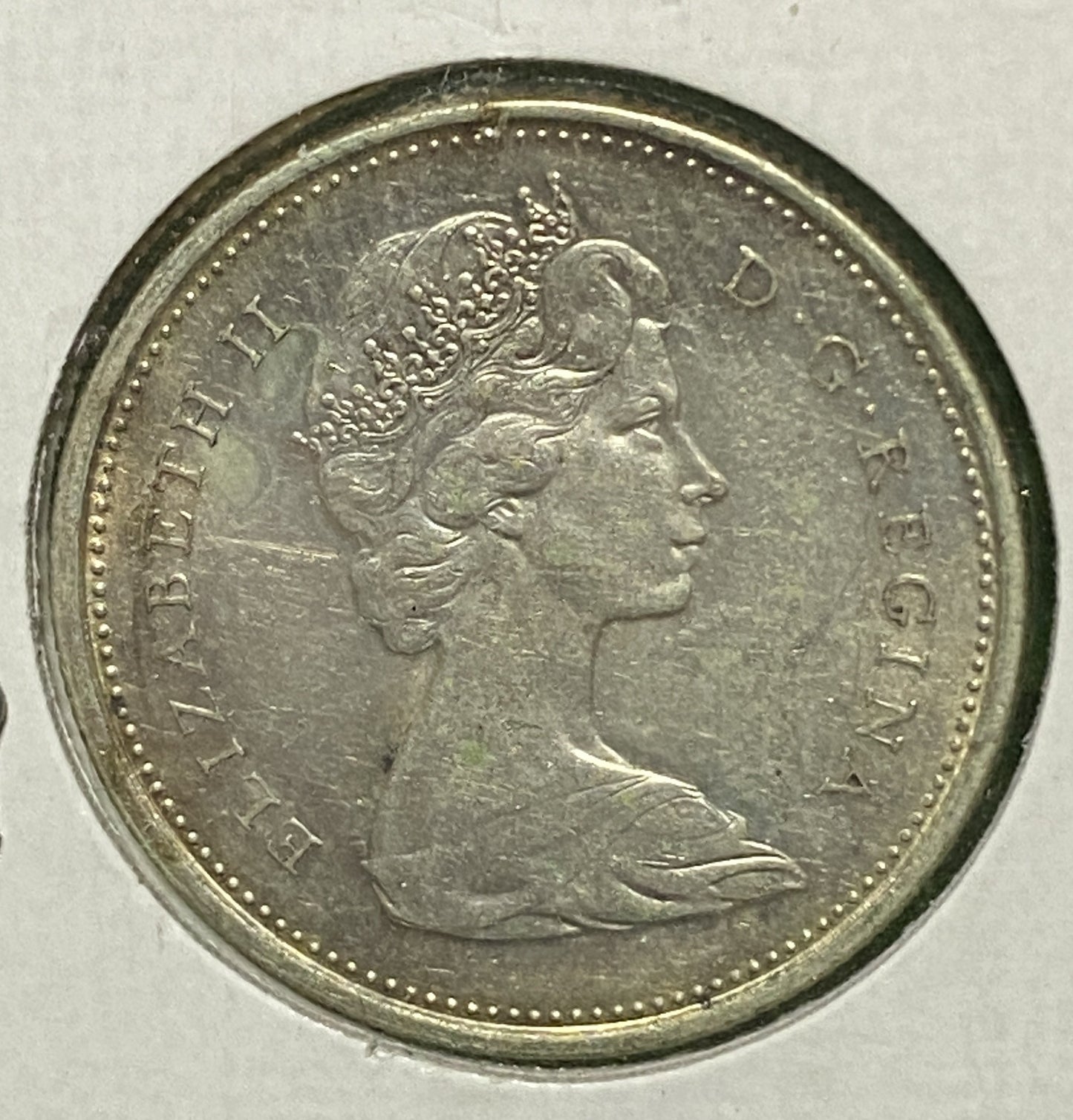 CANADIAN 1968 SILVER 25 CENTS QUARTER COIN Queen Elizabeth II  EF / AU CONDITION