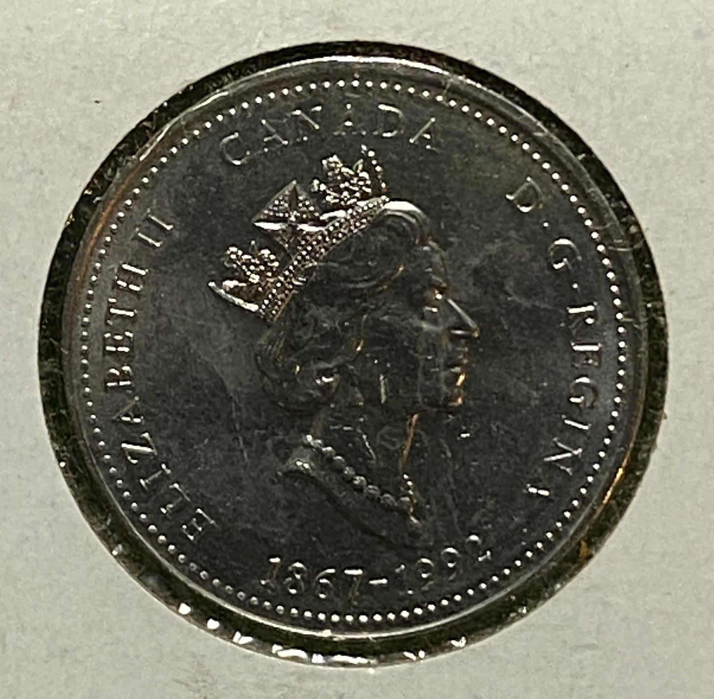 CANADIAN 1992 ONTARIO Queen Elizabeth II  25 CENTS QUARTER COIN AU / UNC CONDITION
