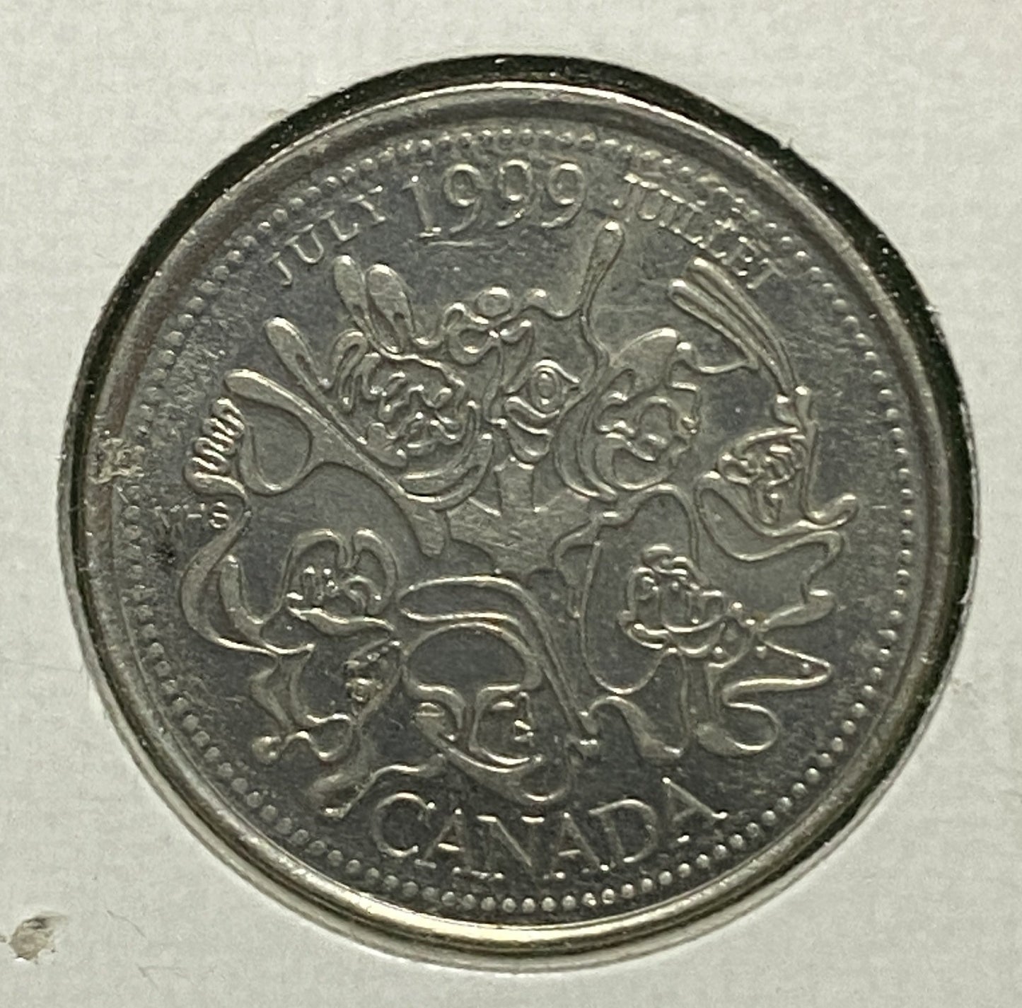 CANADIAN 1999 MILLENNIUM JULY Queen Elizabeth II  25 CENTS QUARTER COIN AU / UNC CONDITION
