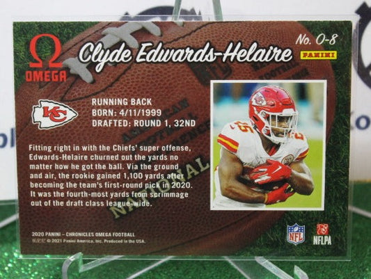 2020 PANINI CHRONICLES OMEGA CLYDE EDWARDS-HELAIRE # O-8 ROOKIE NFL KANSAS CITY CHIEFS GRIDIRON CARD