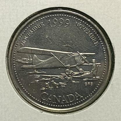 CANADIAN 1999 MILLENNIUM NOVEMBER Queen Elizabeth II  25 CENTS QUARTER COIN AU / UNC CONDITION