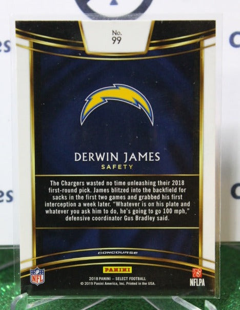 2018 PANINI SELECT DERWIN JAMES  # 99 ROOKIE  NFL LOS ANGELES CHARGERS  GRIDIRON  CARD