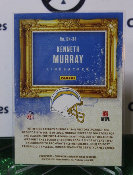 2020 PANINI CHRONICLES GRIDIRON KINGS KENNETH MURRAY  # GK-34 ROOKIE  NFL LOS ANGELES CHARGERS  GRIDIRON  CARD