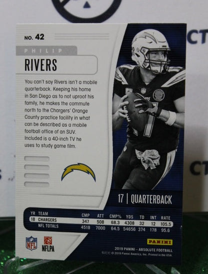 2019 PANINI ABSOLUTE PHILIP RIVERS  # 42  NFL LOS ANGELES CHARGERS  GRIDIRON  CARD