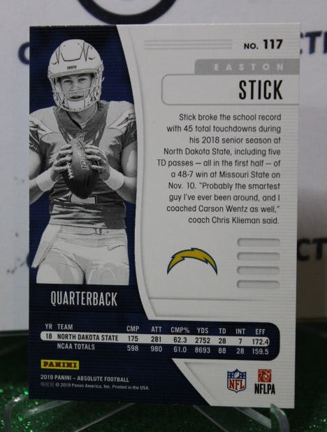 2019 PANINI ABSOLUTE EASTON STICK  # 117 ROOKIE  NFL LOS ANGELES CHARGERS  GRIDIRON  CARD
