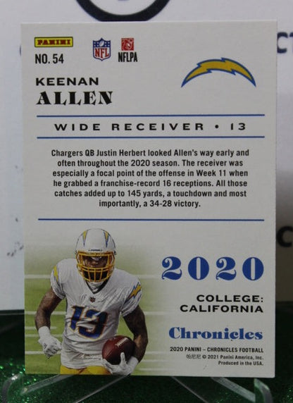 2020 PANINI CHRONICLES KEENAN ALLEN # 54 NFL LOS ANGELES CHARGERS  GRIDIRON  CARD