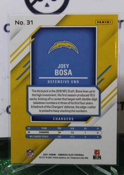 2021 PANINI DONRUSS ELITE  JOEY BOSA # 31 NFL LOS ANGELES CHARGERS  GRIDIRON  CARD