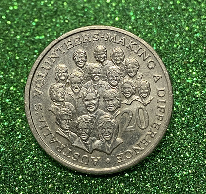 AUSTRALIAN 20 CENT COIN 2003  AUSTRALIA VOLUNTEERS MAKING A DIFFERENCE VF CONDITION