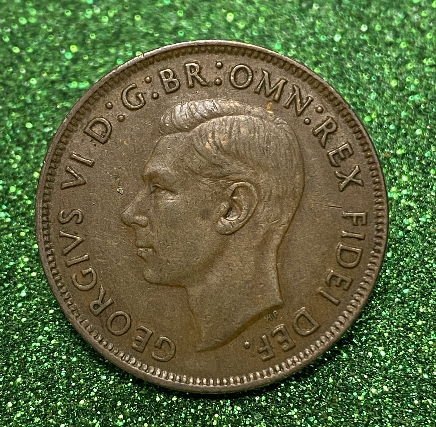 Australian 1 Cent LARGE PENNY COIN 1952  KING GEORGE VI  F/VF CONDITION