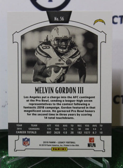 2019 PANINI LEGACY MELVIN GORDON III # 56 NFL LOS ANGELES CHARGERS  GRIDIRON  CARD