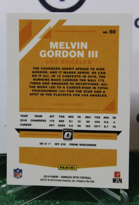 2019 PANINI DONRUSS OPTIC MELVIN GORDON III # 50 NFL LOS ANGELES CHARGERS  GRIDIRON  CARD