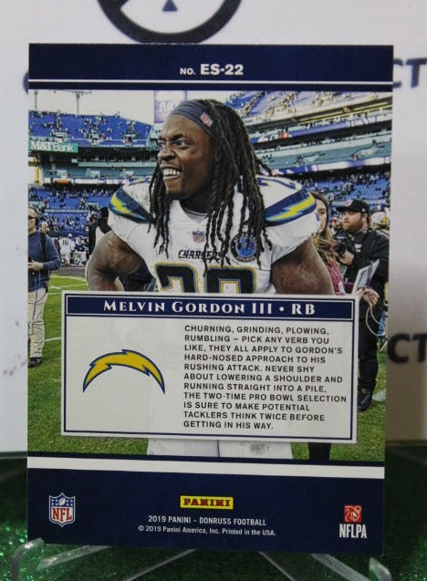 2019 PANINI DONRUSS MELVIN GORDON III # ES-22 ELITE SERIES NFL LOS ANGELES CHARGERS  GRIDIRON  CARD