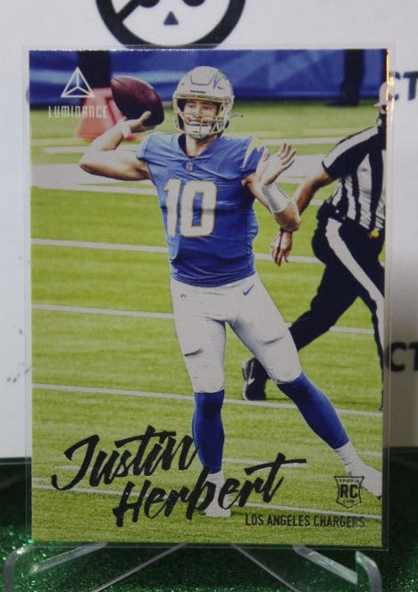 2020 PANINI CHRONICLES LUMINANCE JUSTIN HERBERT # 203 ROOKIE NFL LOS ANGELES CHARGERS  GRIDIRON  CARD