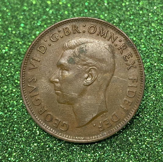 Australian 1 Cent LARGE PENNY COIN 1949 KING GEORGE VI  VG/F CONDITION