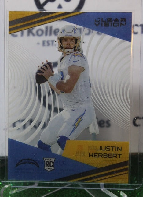 2020 PANINI CHRONICLES CLEAR VISION JUSTIN HERBERT # CV-3  ROOKIE NFL LOS ANGELES CHARGERS  GRIDIRON  CARD