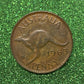 Australian 1 Cent LARGE PENNY COIN 1963 Queen Elizabeth  VG/F CONDITION