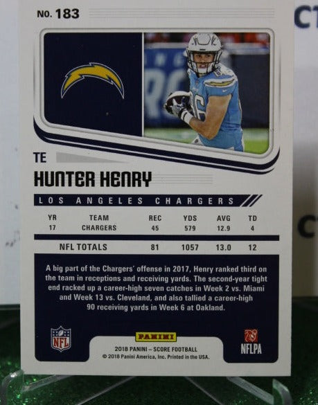 2018 PANINI SCORE HUNTER HENRY # 183 NFL LOS ANGELES CHARGERS  GRIDIRON  CARD