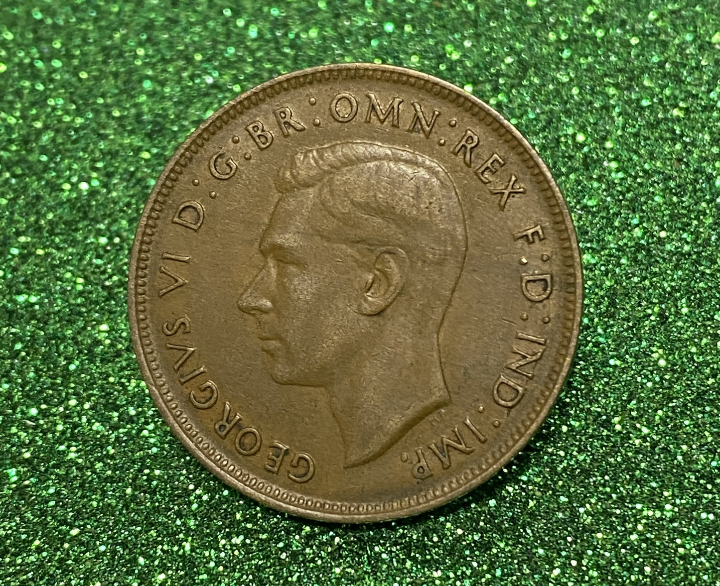 Australian 1 Cent LARGE PENNY COIN 1948 KING GEORGE VI  VG/F CONDITION