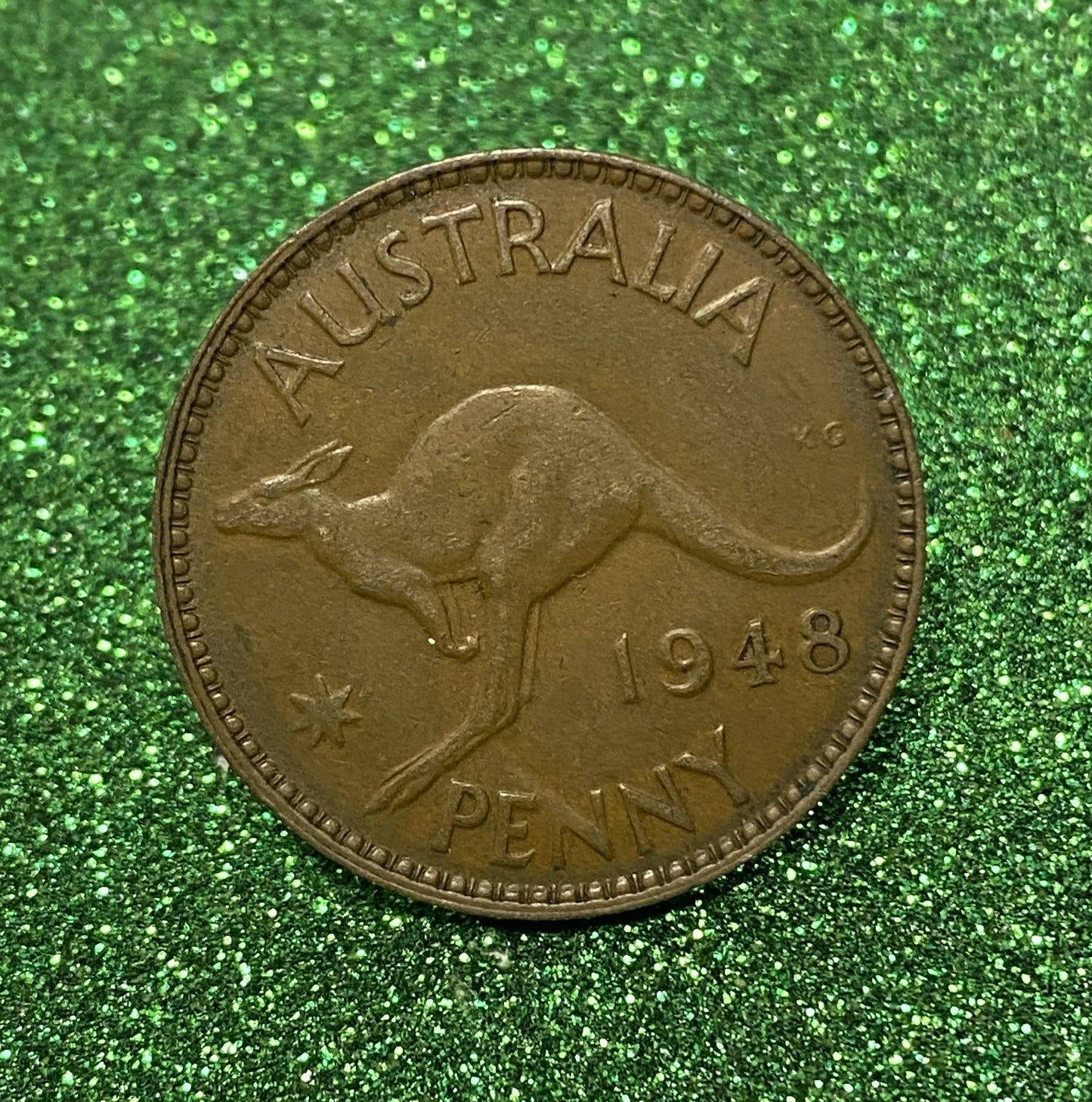 Australian 1 Cent LARGE PENNY COIN 1948 KING GEORGE VI  VG/F CONDITION