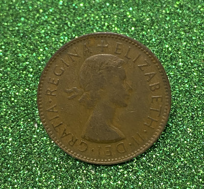 Australian HALF PENNY COIN 1954 Queen Elizabeth VG/F CONDITION