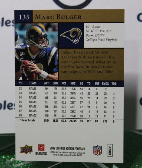 2009 PANINI UPPER DECK MARC BULGER # 135 GOLD NFL LOS ANGELES RAMS  GRIDIRON  CARD