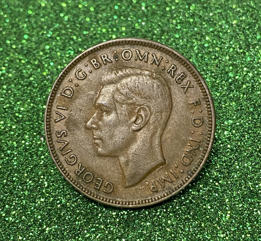 Australian 1 Cent LARGE PENNY COIN 1944 KING GEORGE VI  VG/F CONDITION