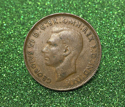 Australian 1 Cent LARGE PENNY COIN 1944 KING GEORGE VI  VG/F CONDITION