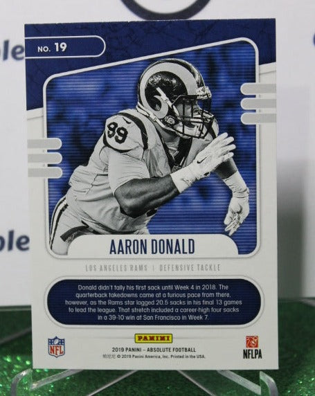 2019 PANINI ABSOLUTE ARRON DONALD # 19 FORCE NFL LOS ANGELES RAMS  GRIDIRON  CARD