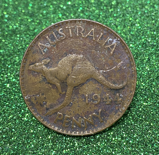 Australian 1 Cent LARGE PENNY COIN 1944 KING GEORGE VI  VG/F CONDITION